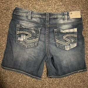 Silver Jeans Blue Jean Shorts with Decorative Stitching